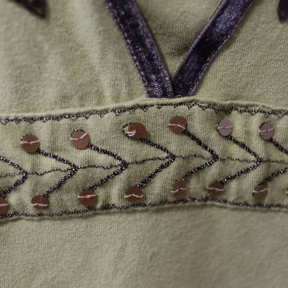 Sigrid Olsen Green Floral Embroidered Blouse 12 Y2K 90s Top - Picture 11 of 15